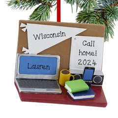 engraved personalized dorm desk with computer christmas ornament – Christmas ornament, holiday tree decoration or gift