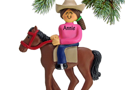 personalized personalized horseback rider female christmas ornament – Christmas ornament, holiday tree decoration or gift