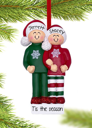 Christmas Pajamas Couple Ornament  by ORNAMENT CENTRAL Ornament