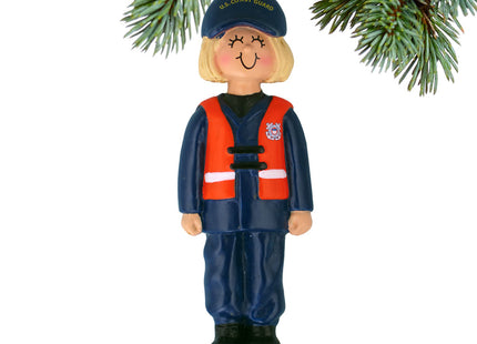 decorative personalized armed forces coast guard female christmas ornament – Christmas ornament, holiday tree decoration or g