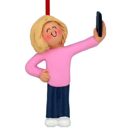 Selfie Girl Personalized Christmas Ornament
