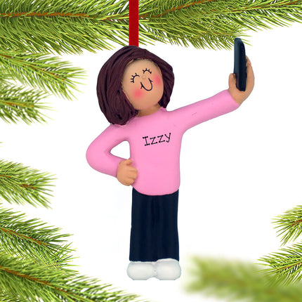personalized personalized selfie female christmas ornament – Christmas ornament, holiday tree decoration or gift