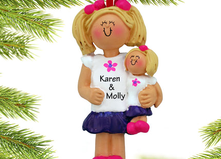 keepsake personalized little girl holding a doll christmas ornament – Christmas ornament, holiday tree decoration or gift