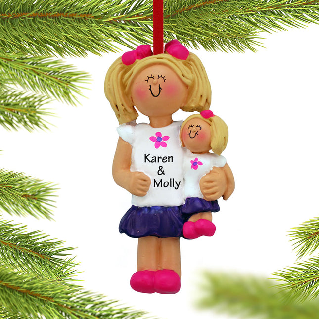 keepsake personalized little girl holding a doll christmas ornament – Christmas ornament, holiday tree decoration or gift