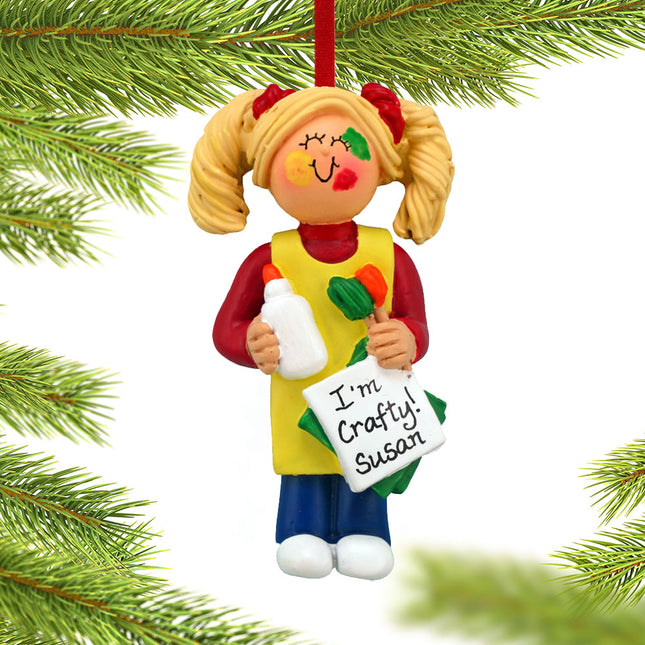 Arts and Crafts Project Girl Christmas Ornament