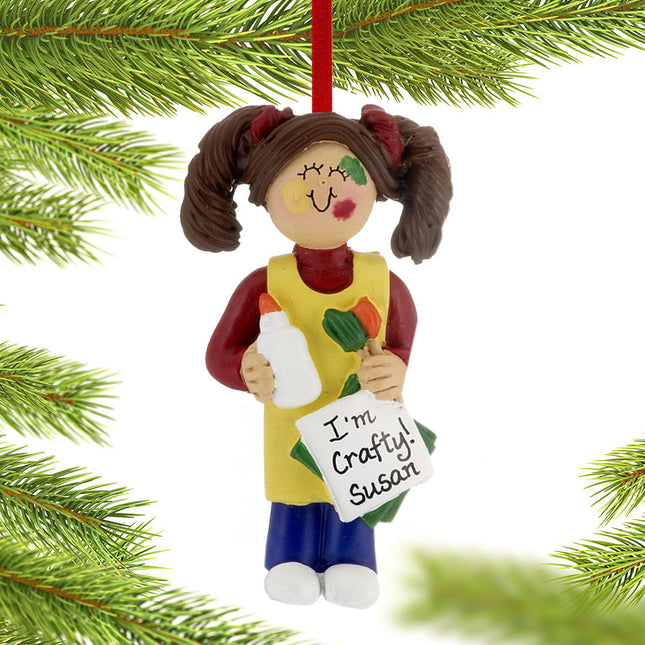 Arts and Crafts Project Girl Christmas Ornament
