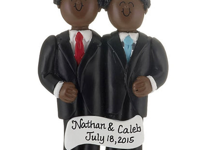 keepsake personalized same sex marriage - men christmas ornament – Christmas ornament, holiday tree decoration or gift