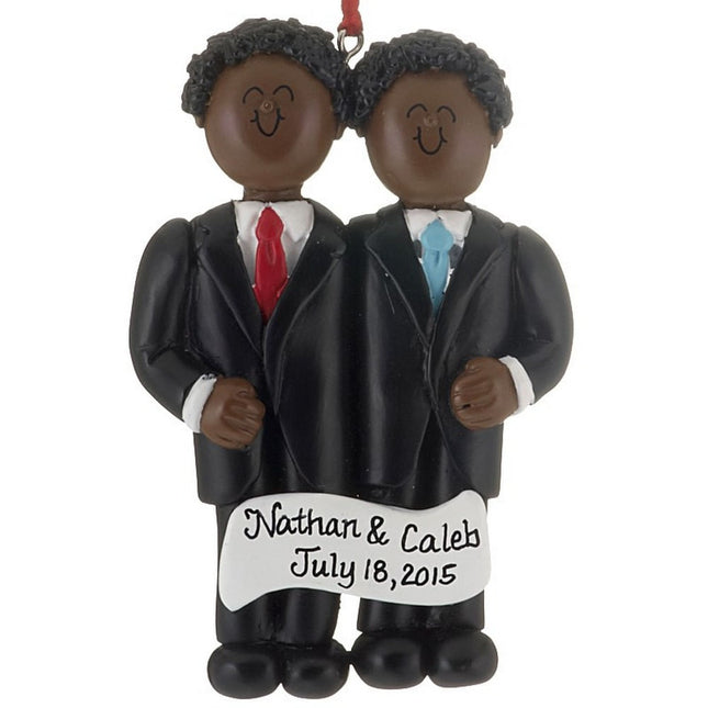 keepsake personalized same sex marriage - men christmas ornament – Christmas ornament, holiday tree decoration or gift