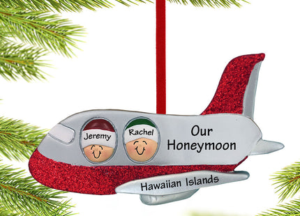 custom personalized airplane couple christmas ornament – Christmas ornament, holiday tree decoration or gift