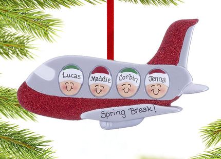 custom personalized airplane family of 4 christmas ornament – Christmas ornament, holiday tree decoration or gift