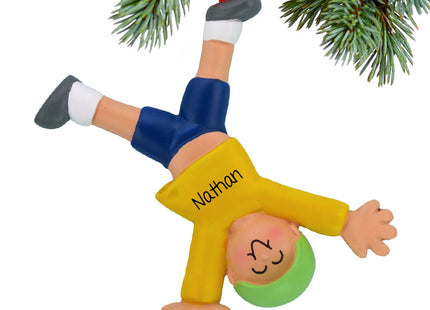 personalized personalized tumbling or cartwheel boy christmas ornament – Christmas ornament, holiday tree decoration or gift