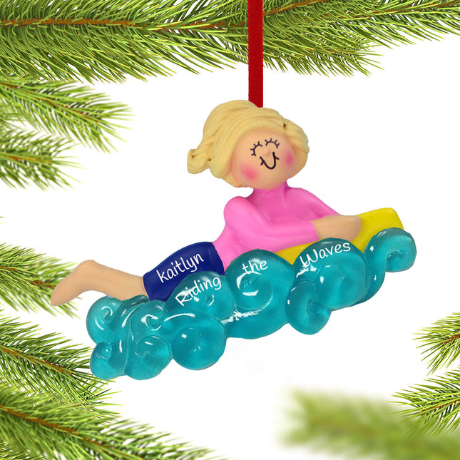 Girl Boogie BoardPersonalized Ornament