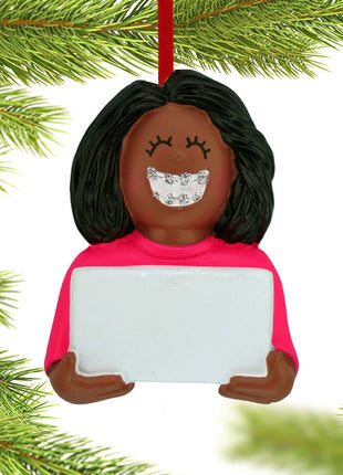Braces On - Girl Ornament  by ORNAMENT CENTRAL Ornament