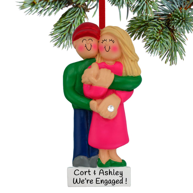 keepsake personalized engagement couple holding hands christmas ornament – Christmas ornament, holiday tree decoration or gif