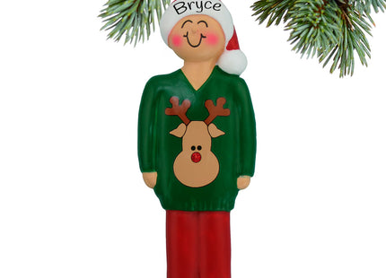 decorative personalized ugly christmas sweater contest winner christmas ornament – Christmas ornament, holiday tree decoratio