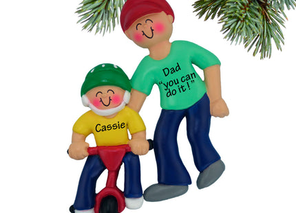 personalized personalized learning to ride a bike - adult male christmas ornament – Christmas ornament, holiday tree decorati