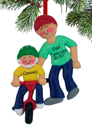 Learning To Ride A Bike - Adult Male Ornament  by ORNAMENT CENTRAL Ornament