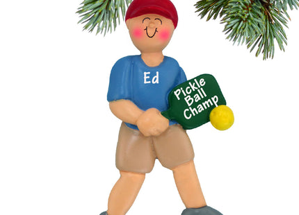keepsake personalized pickleball male christmas ornament – Christmas ornament, holiday tree decoration or gift