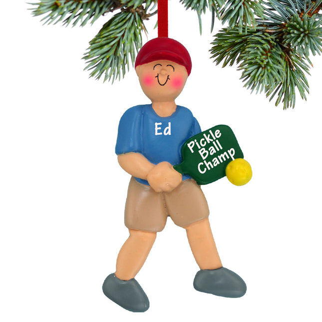 keepsake personalized pickleball male christmas ornament – Christmas ornament, holiday tree decoration or gift