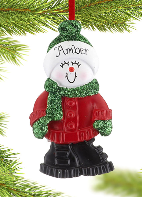 Snowman in Boots Girl Ornament  by ORNAMENT CENTRAL Ornament