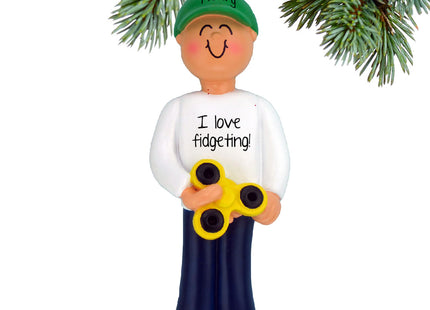 custom personalized fidget spinner boy christmas ornament – Christmas ornament, holiday tree decoration or gift