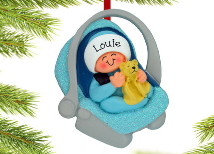 keepsake personalized baby boy in carrier christmas ornament – Christmas ornament, holiday tree decoration or gift