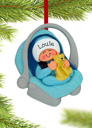 Baby Boy in Carrier Ornament  by ORNAMENT CENTRAL Ornament