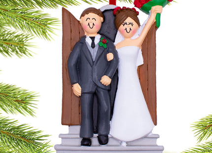 holiday personalized newlyweds christmas ornament – Christmas ornament, holiday tree decoration or gift