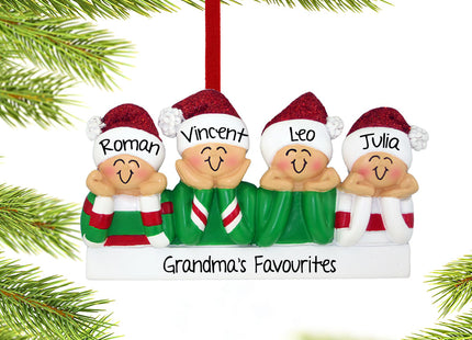 personalized personalized head in hands family of 4 christmas ornament – Christmas ornament, holiday tree decoration or gift