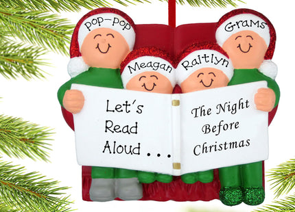custom personalized night before christmas family of 4 christmas ornament – Christmas ornament, holiday tree decoration or gi