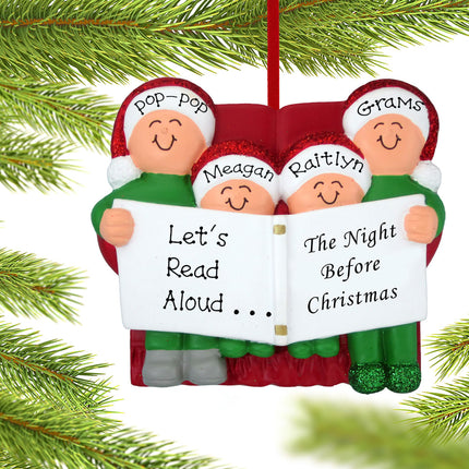 custom personalized night before christmas family of 4 christmas ornament – Christmas ornament, holiday tree decoration or gi