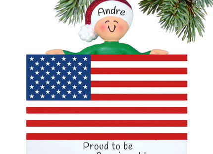 decorative personalized patriotic person christmas ornament – Christmas ornament, holiday tree decoration or gift