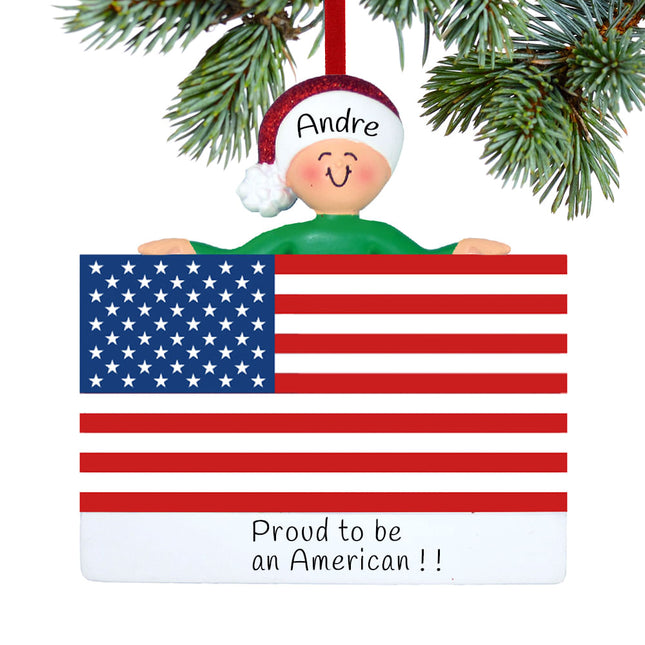 decorative personalized patriotic person christmas ornament – Christmas ornament, holiday tree decoration or gift