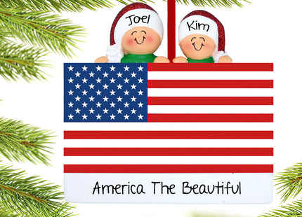 personalized personalized patriotic couple christmas ornament – Christmas ornament, holiday tree decoration or gift