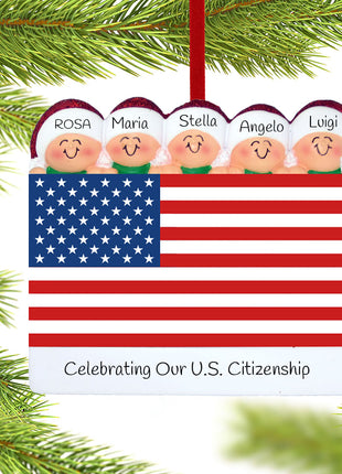 Patriotic Family of 5 Ornament  by ORNAMENT CENTRAL Ornament