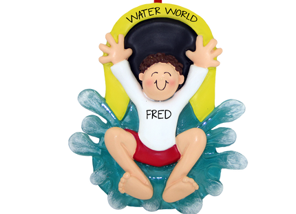 Water Slide Boy or Girl Personalized Figurine Ornament