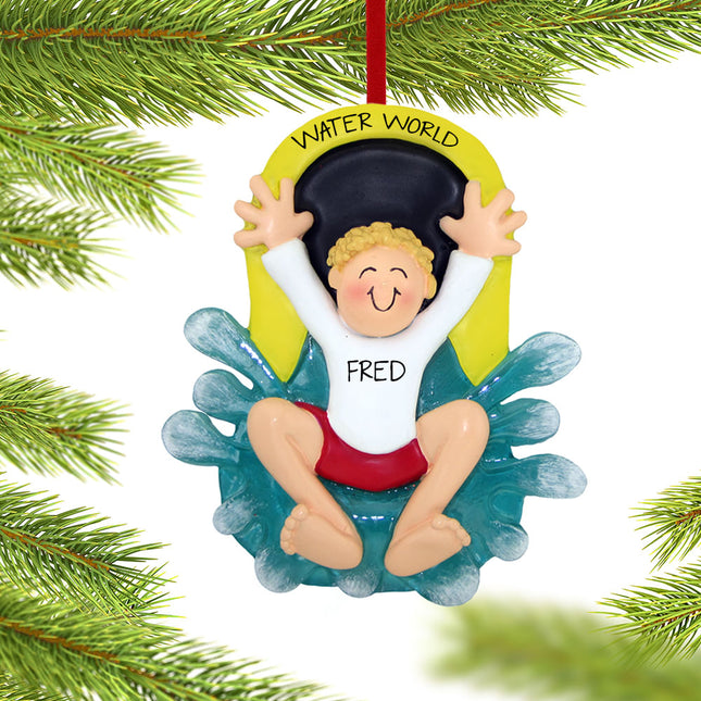 Water Slide Boy or Girl Personalized Figurine Ornament