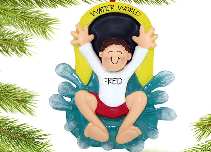 holiday personalized water slide girl christmas ornament – Christmas ornament, holiday tree decoration or gift