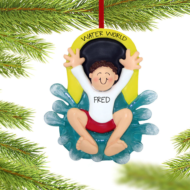 Water Slide Boy or Girl Personalized Figurine Ornament