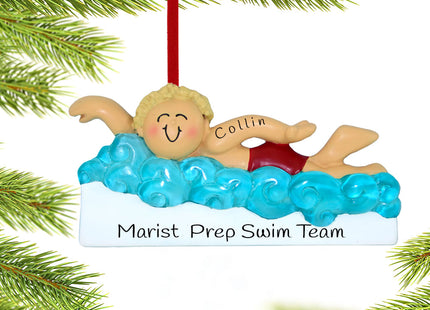 Learning to Swim Boy or Girl Personalized Ornament