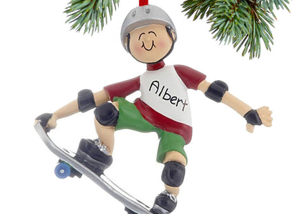 custom personalized skateboarder christmas ornament – Christmas ornament, holiday tree decoration or gift
