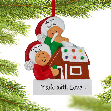 Making a Gingerbread House Personalized Ornament - 2, 4, 5 Family Members
