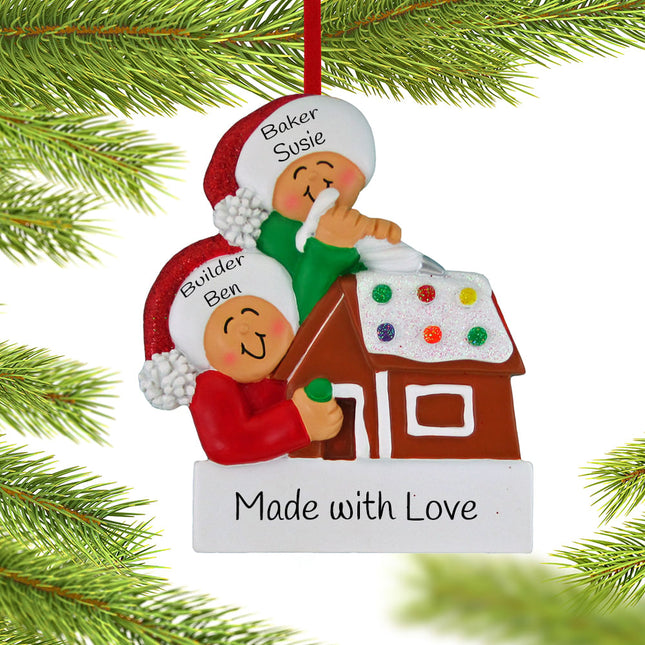Making a Gingerbread House Personalized Ornament - 2, 4, 5 Family Members