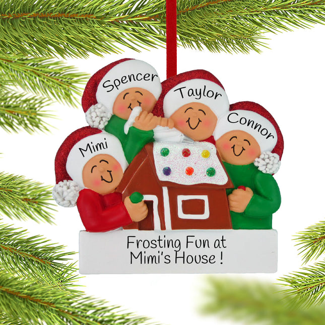 Making a Gingerbread House Personalized Ornament - 2, 4, 5 Family Members