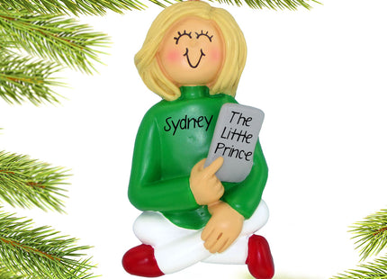 personalized personalized e-reader female christmas ornament – Christmas ornament, holiday tree decoration or gift