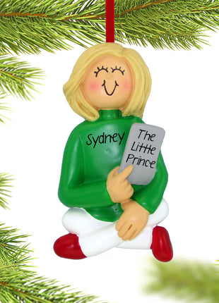 E-Reader Female Ornament  by ORNAMENT CENTRAL Ornament