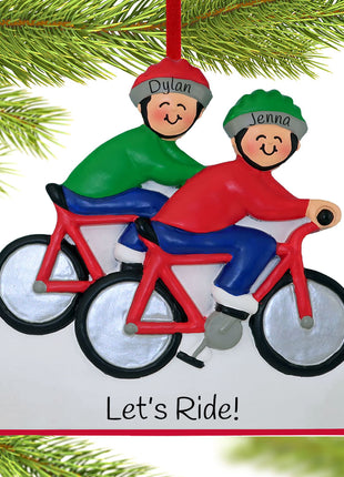 Bike Riding Couple Ornament  by ORNAMENT CENTRAL Ornament