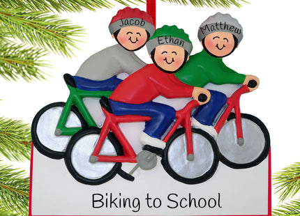 personalized personalized bike riding family of 3 christmas ornament – Christmas ornament, holiday tree decoration or gift