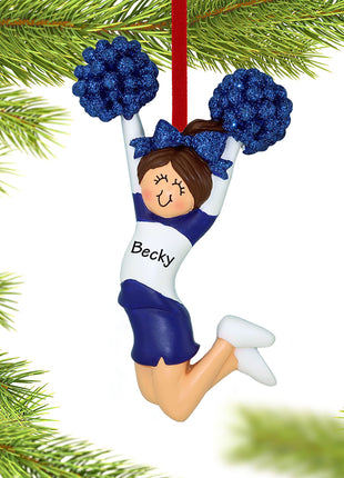 Cheerleader Blue and White Uniform Ornament  by ORNAMENT CENTRAL Ornament