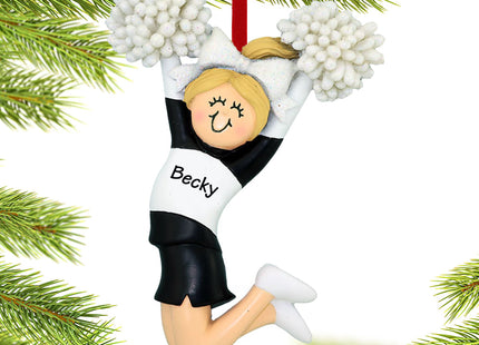 personalized personalized cheerleader black and white uniform christmas ornament – Christmas ornament, holiday tree decoratio